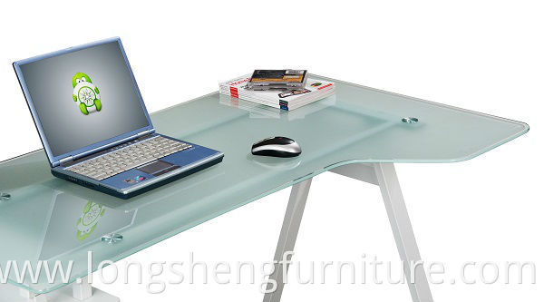 Modern Computer Desk 3 Drawer Glass Desktop Office Table